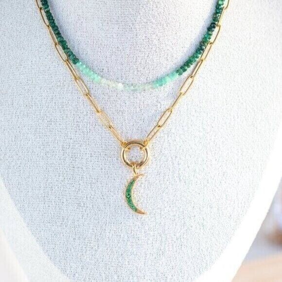 Red Heart Charm Necklace Gold Chain Removable Star Charm Non-Tarnish Gold PRETTY - Picture 11 of 14